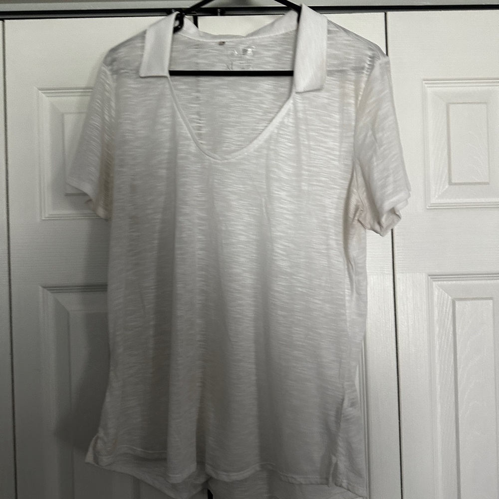 Adidas Women's White Collared Top